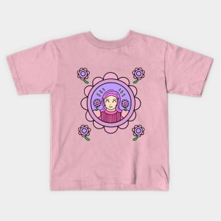 Cute girl with flowers Kids T-Shirt